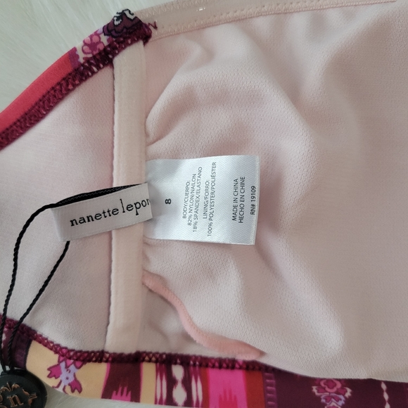 Nanette Lepore Swim Bikini Set 8 Bohemian Print Asymmetrical Cut High Rise NWT - Picture 5 of 16